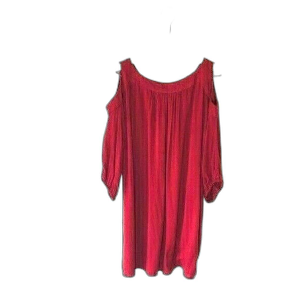 Picky Girl Maroon Tunic Dress Small Cold Shoulder Peasant Bohemian Style - Picture 3 of 3